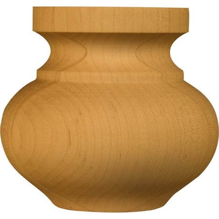 3 X 3 3/16 Medium Squat Round Bun Foot In Red Oak